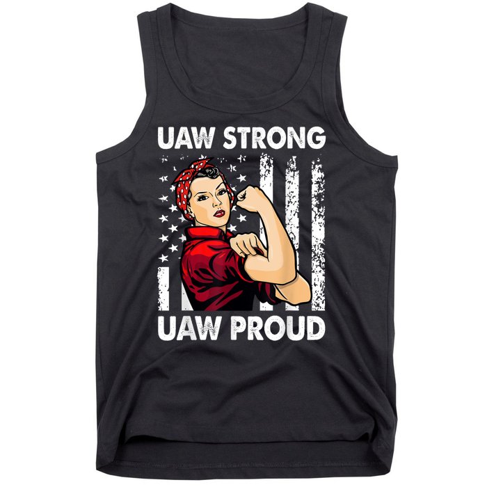 UAW Strong UAW Proud Union Pride UAW Laborer Worker Tank Top