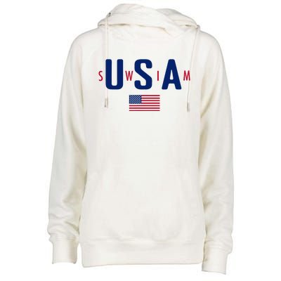 Usa Swim  Usa Summer Swimming 2024 Games Womens Funnel Neck Pullover Hood