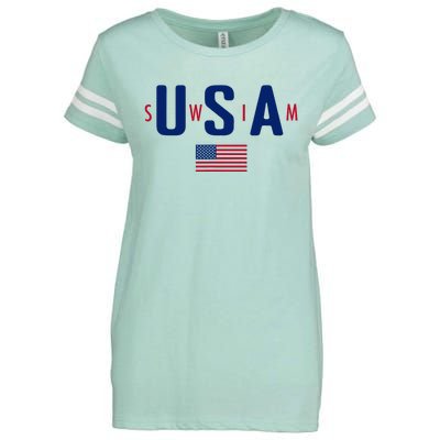 Usa Swim  Usa Summer Swimming 2024 Games Enza Ladies Jersey Football T-Shirt