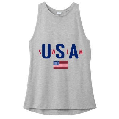 Usa Swim  Usa Summer Swimming 2024 Games Ladies PosiCharge Tri-Blend Wicking Tank