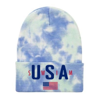 Usa Swim  Usa Summer Swimming 2024 Games Tie Dye 12in Knit Beanie