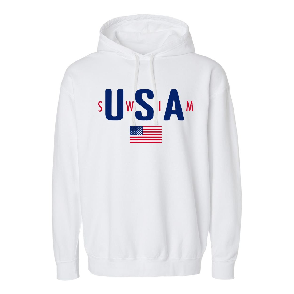 Usa Swim  Usa Summer Swimming 2024 Games Garment-Dyed Fleece Hoodie