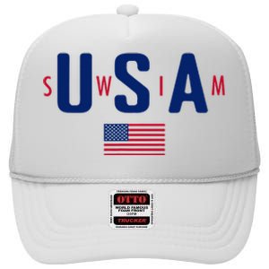 Usa Swim  Usa Summer Swimming 2024 Games High Crown Mesh Back Trucker Hat