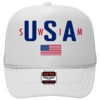 Usa Swim  Usa Summer Swimming 2024 Games High Crown Mesh Back Trucker Hat