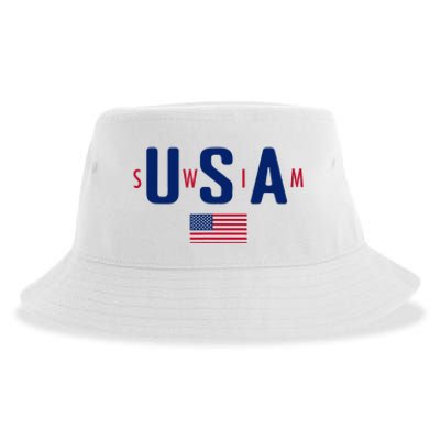 Usa Swim  Usa Summer Swimming 2024 Games Sustainable Bucket Hat