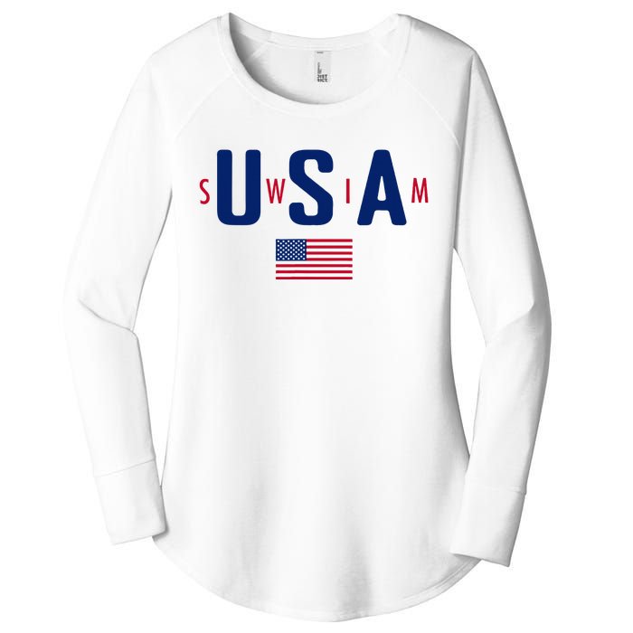 Usa Swim  Usa Summer Swimming 2024 Games Women's Perfect Tri Tunic Long Sleeve Shirt