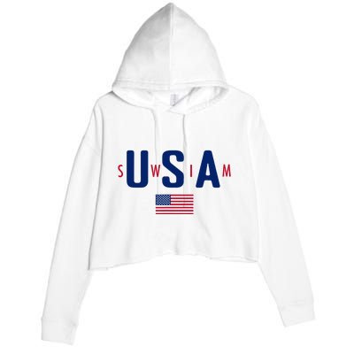 Usa Swim  Usa Summer Swimming 2024 Games Crop Fleece Hoodie