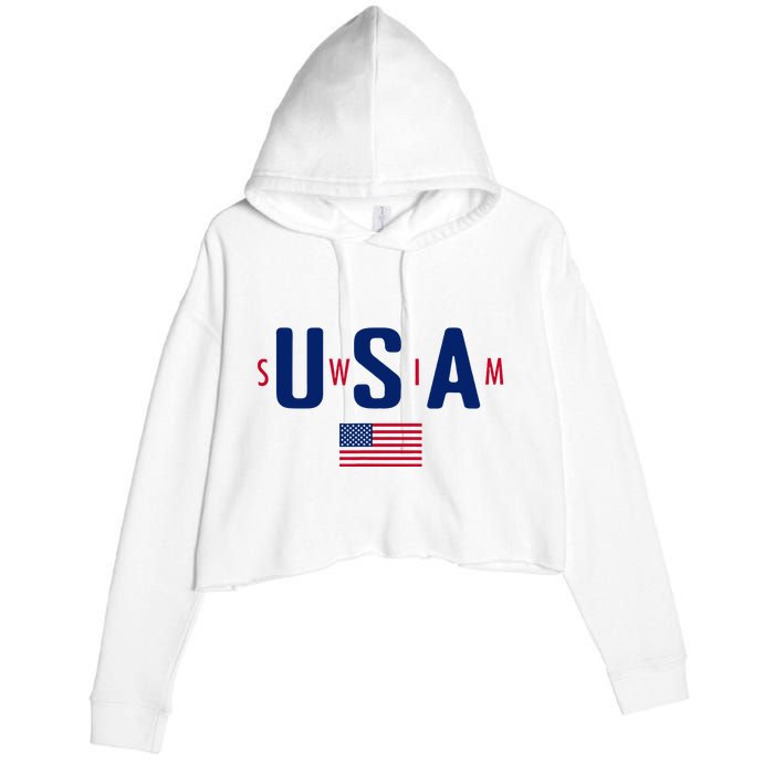 Usa Swim  Usa Summer Swimming 2024 Games Crop Fleece Hoodie