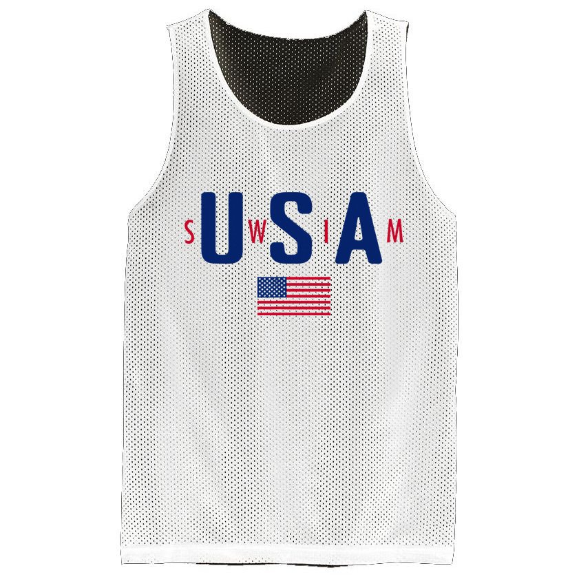 Usa Swim  Usa Summer Swimming 2024 Games Mesh Reversible Basketball Jersey Tank