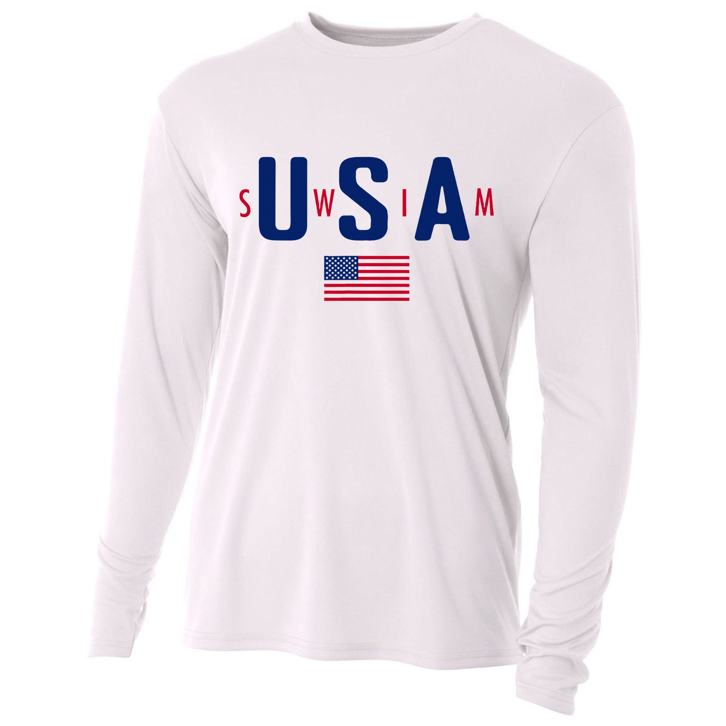 Usa Swim  Usa Summer Swimming 2024 Games Cooling Performance Long Sleeve Crew
