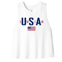 Usa Swim  Usa Summer Swimming 2024 Games Women's Racerback Cropped Tank