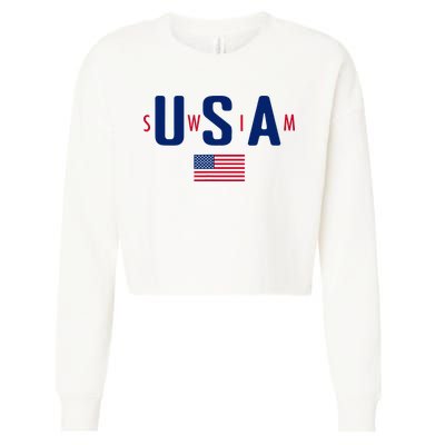 Usa Swim  Usa Summer Swimming 2024 Games Cropped Pullover Crew