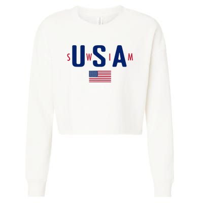 Usa Swim  Usa Summer Swimming 2024 Games Cropped Pullover Crew