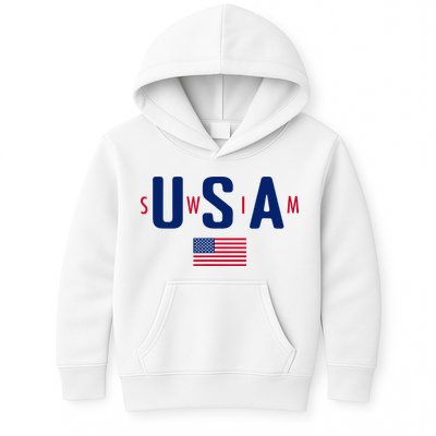 Usa Swim  Usa Summer Swimming 2024 Games Kids Hoodie