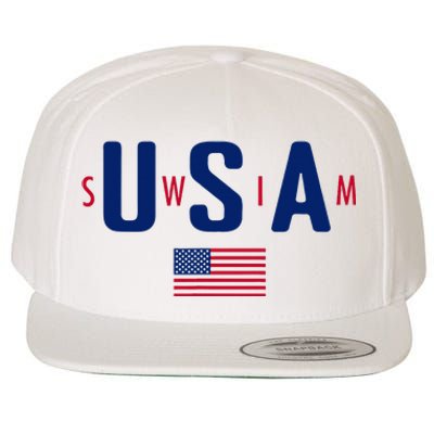 Usa Swim  Usa Summer Swimming 2024 Games Wool Snapback Cap