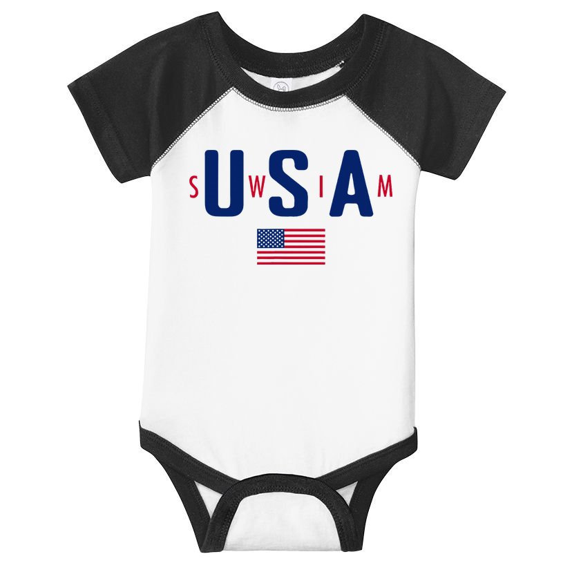Usa Swim  Usa Summer Swimming 2024 Games Infant Baby Jersey Bodysuit