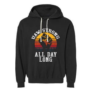 UAW Strong UAW Proud Union Pride UAW Laborer Worker Garment-Dyed Fleece Hoodie