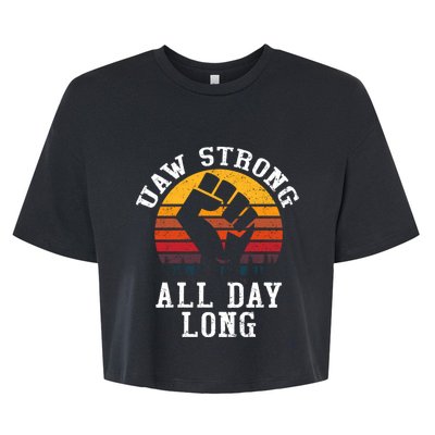 UAW Strong UAW Proud Union Pride UAW Laborer Worker Bella+Canvas Jersey Crop Tee