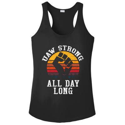 UAW Strong UAW Proud Union Pride UAW Laborer Worker Ladies PosiCharge Competitor Racerback Tank