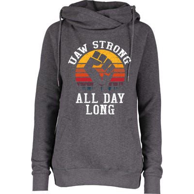 UAW Strong UAW Proud Union Pride UAW Laborer Worker Womens Funnel Neck Pullover Hood