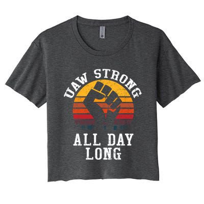 UAW Strong UAW Proud Union Pride UAW Laborer Worker Women's Crop Top Tee