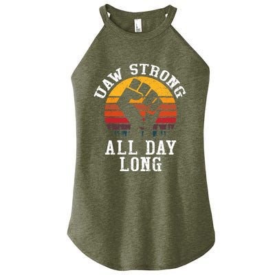 UAW Strong UAW Proud Union Pride UAW Laborer Worker Women's Perfect Tri Rocker Tank