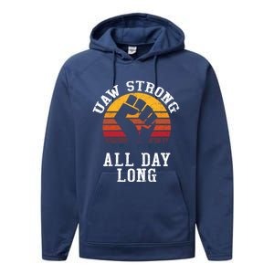 UAW Strong UAW Proud Union Pride UAW Laborer Worker Performance Fleece Hoodie