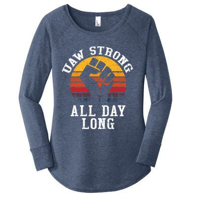 UAW Strong UAW Proud Union Pride UAW Laborer Worker Women's Perfect Tri Tunic Long Sleeve Shirt