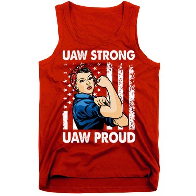 UAW Strong UAW Proud Union Pride UAW Laborer Worker Tank Top