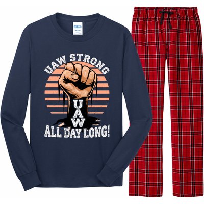 UAW Strong UAW Proud Union Pride UAW Laborer Worker Long Sleeve Pajama Set