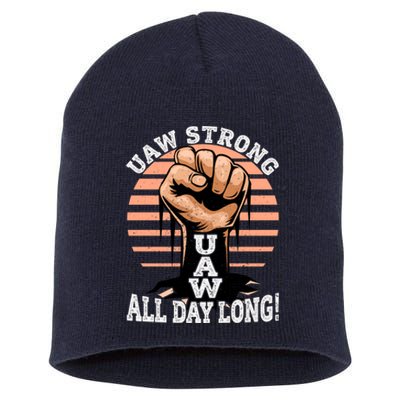 UAW Strong UAW Proud Union Pride UAW Laborer Worker Short Acrylic Beanie