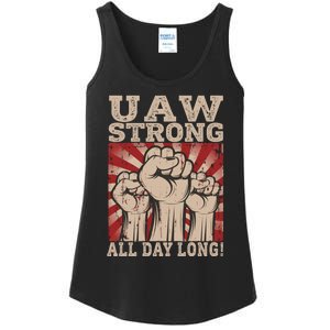 UAW Strong UAW Proud Union Pride UAW Laborer Worker Ladies Essential Tank