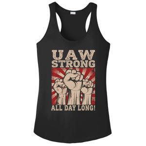 UAW Strong UAW Proud Union Pride UAW Laborer Worker Ladies PosiCharge Competitor Racerback Tank