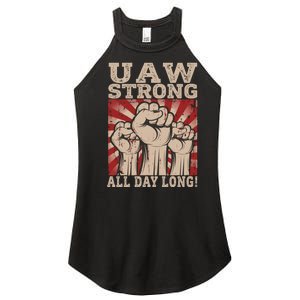 UAW Strong UAW Proud Union Pride UAW Laborer Worker Women's Perfect Tri Rocker Tank