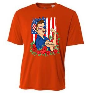 United States Unbreakable Roses Usa Flag 4th Of July Cute Gift Cooling Performance Crew T-Shirt