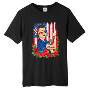 United States Unbreakable Roses Usa Flag 4th Of July Cute Gift Tall Fusion ChromaSoft Performance T-Shirt