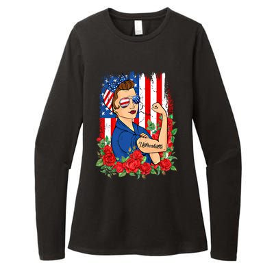 United States Unbreakable Roses Usa Flag 4th Of July Cute Gift Womens CVC Long Sleeve Shirt