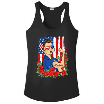 United States Unbreakable Roses Usa Flag 4th Of July Cute Gift Ladies PosiCharge Competitor Racerback Tank