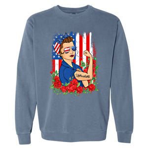 United States Unbreakable Roses Usa Flag 4th Of July Cute Gift Garment-Dyed Sweatshirt