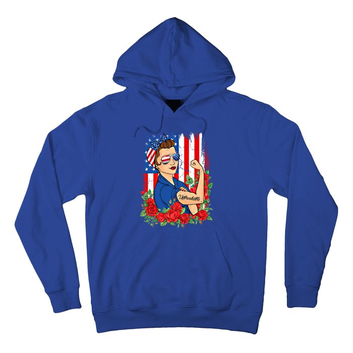 United States Unbreakable Roses Usa Flag 4th Of July Cute Gift Hoodie