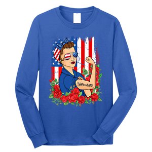 United States Unbreakable Roses Usa Flag 4th Of July Cute Gift Long Sleeve Shirt