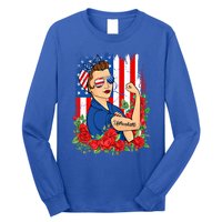 United States Unbreakable Roses Usa Flag 4th Of July Cute Gift Long Sleeve Shirt