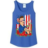 United States Unbreakable Roses Usa Flag 4th Of July Cute Gift Ladies Essential Tank