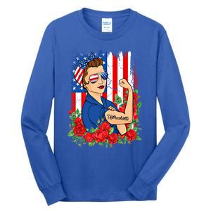 United States Unbreakable Roses Usa Flag 4th Of July Cute Gift Tall Long Sleeve T-Shirt