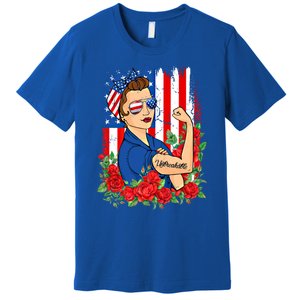 United States Unbreakable Roses Usa Flag 4th Of July Cute Gift Premium T-Shirt