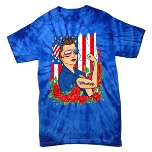 United States Unbreakable Roses Usa Flag 4th Of July Cute Gift Tie-Dye T-Shirt