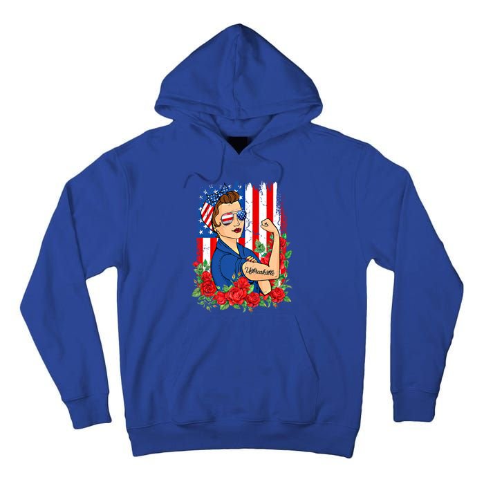 United States Unbreakable Roses Usa Flag 4th Of July Cute Gift Tall Hoodie