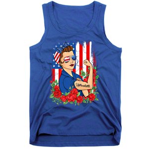 United States Unbreakable Roses Usa Flag 4th Of July Cute Gift Tank Top