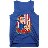 United States Unbreakable Roses Usa Flag 4th Of July Cute Gift Tank Top