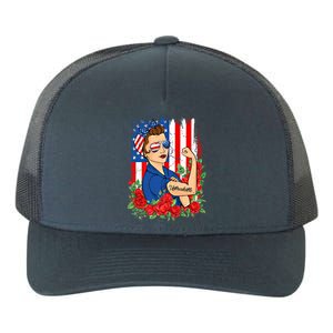 United States Unbreakable Roses Usa Flag 4th Of July Cute Gift Yupoong Adult 5-Panel Trucker Hat